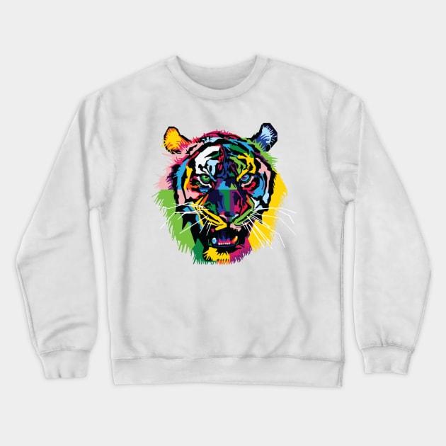 Tiger in wpap no bg Crewneck Sweatshirt by Mykat